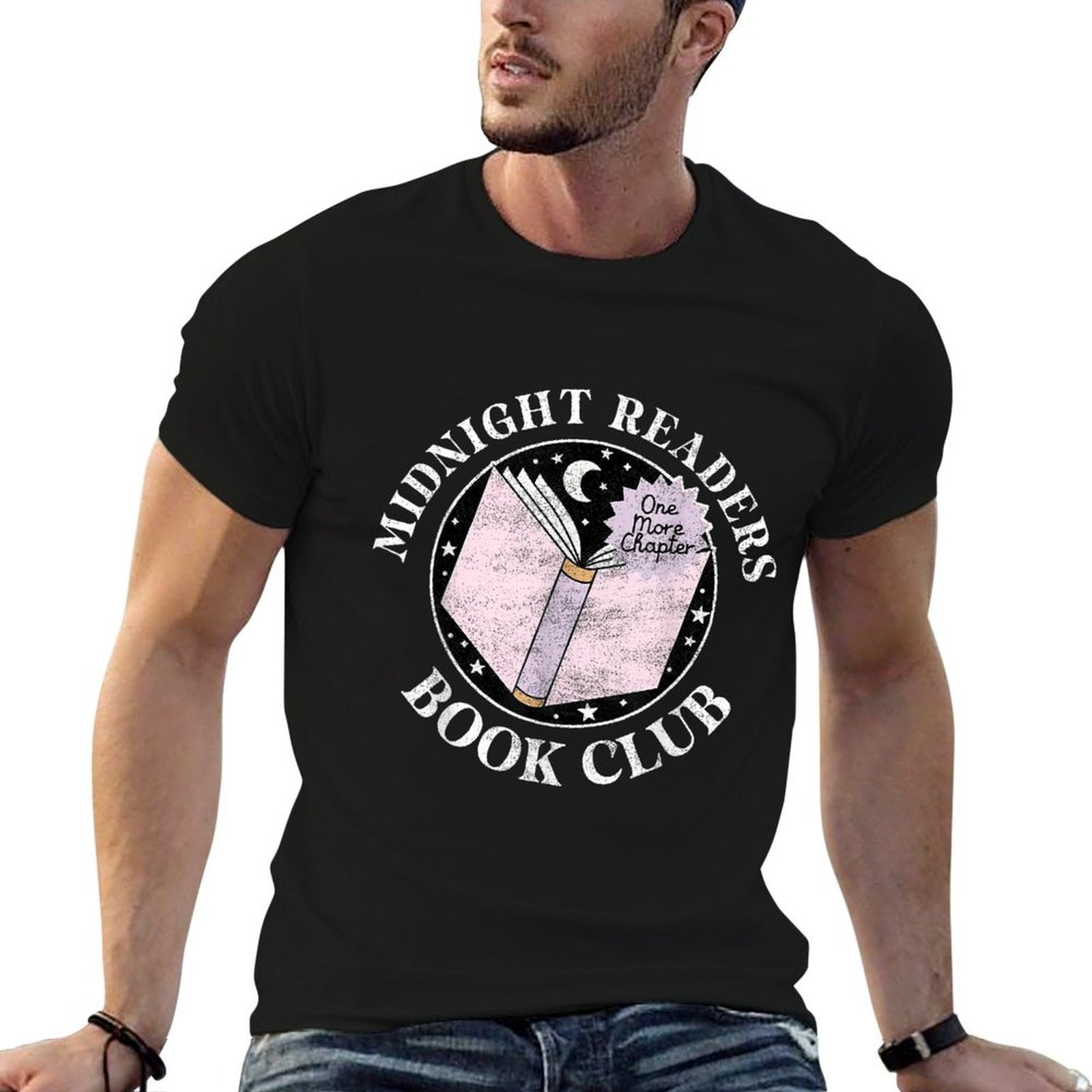 2 Midnight Readers Book Club Black Unisex-Adults Book Lovers Classic Style Enthusiasts Modern Classic Club Collar Crew Neck  Fade-proof Color T-Shirt