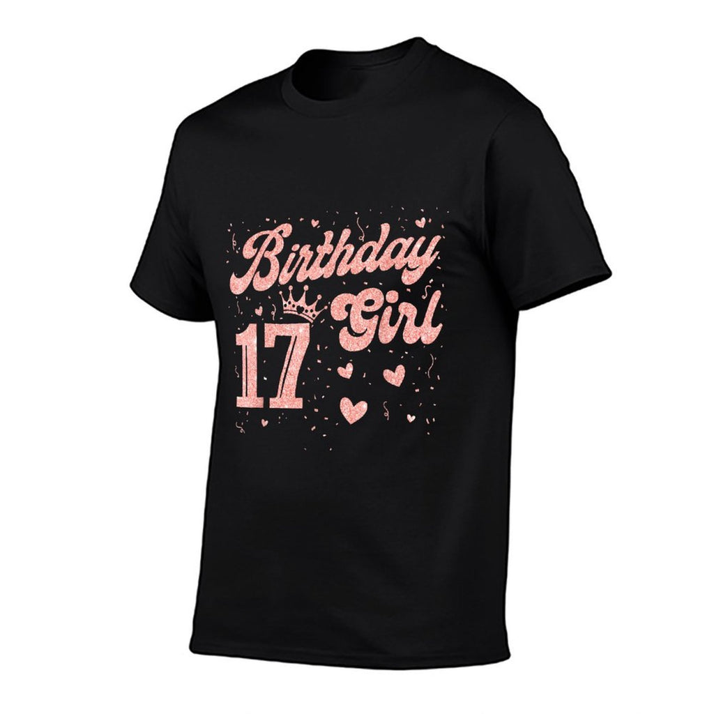 17 Birthday Girl Pink Crown Happy 17 Years Old Girl Women  Vintage-inspired T-Shirt