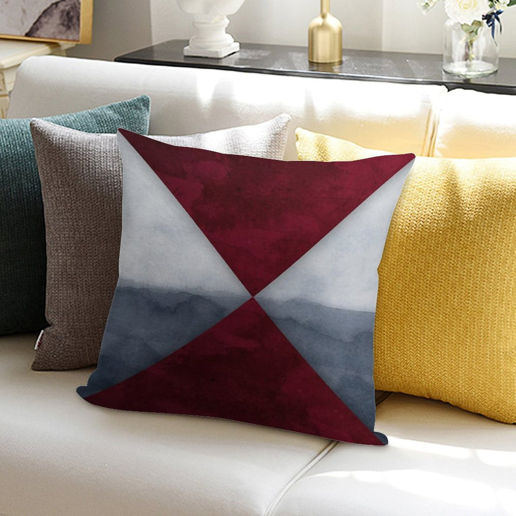 Maroon And Grey Soft Warmth Comfort Throw Pillow