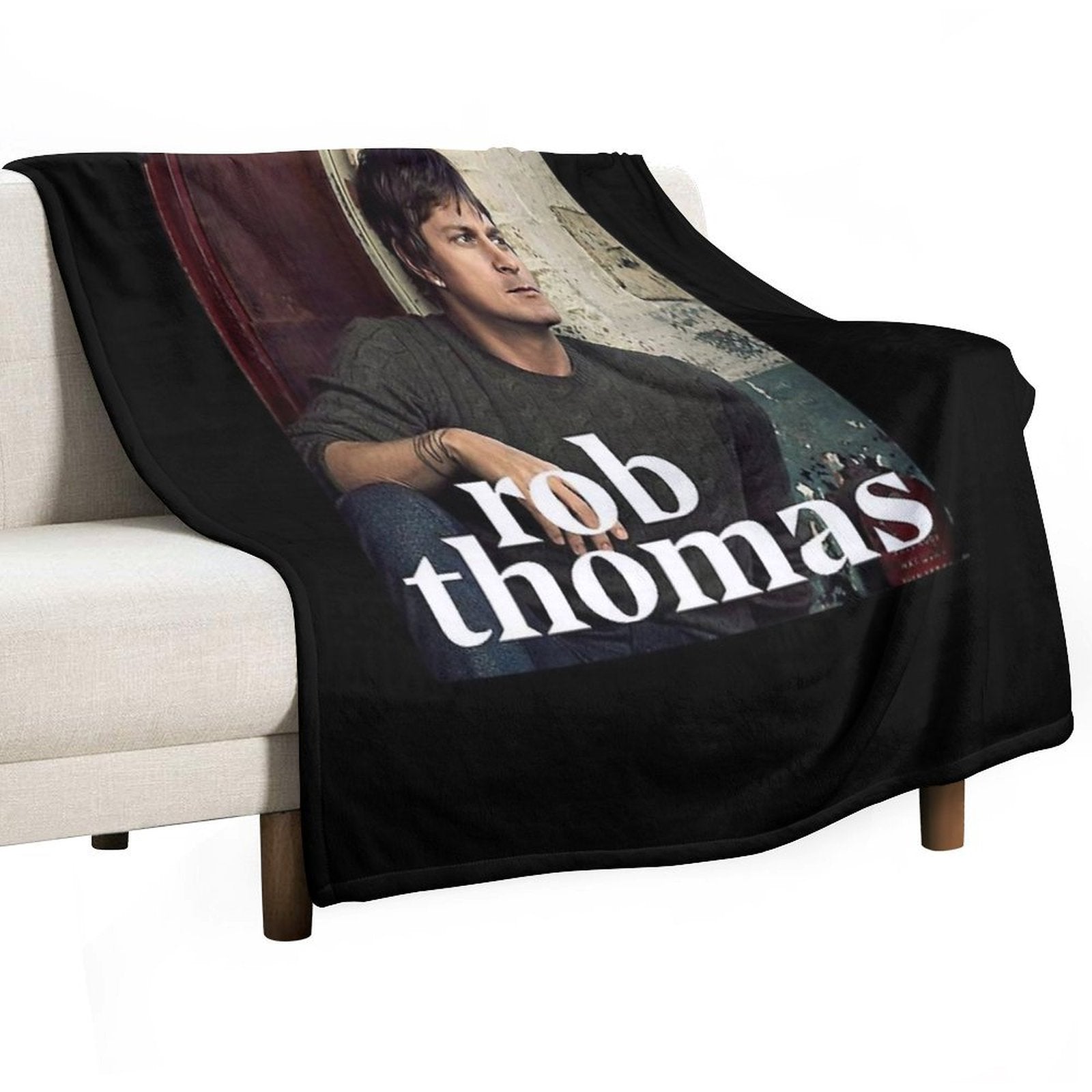 Rob Thomas Singer Music Band Classic Plush Throw Blanket