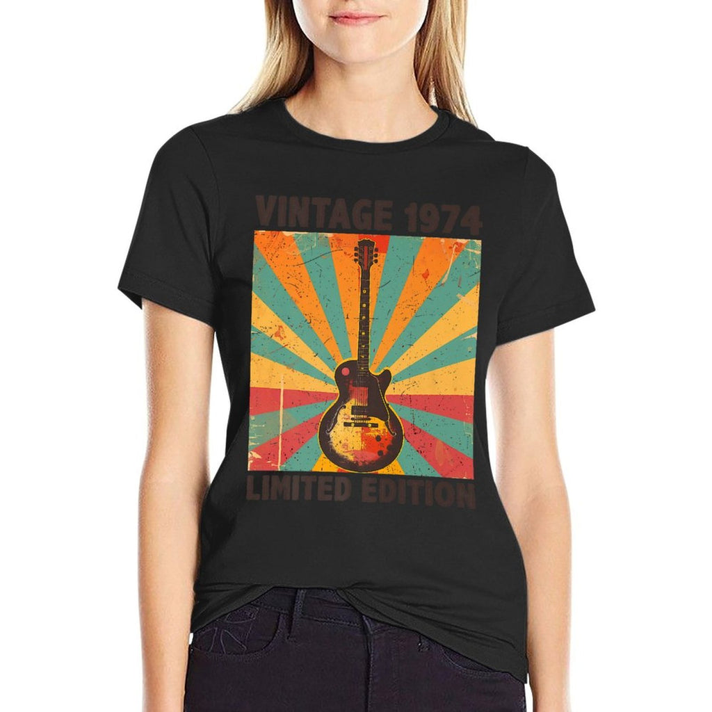 50 Years Old Gift Vintage 1974 Guitar Lover - 50th Birthday Premium  Tagless Design T-Shirt