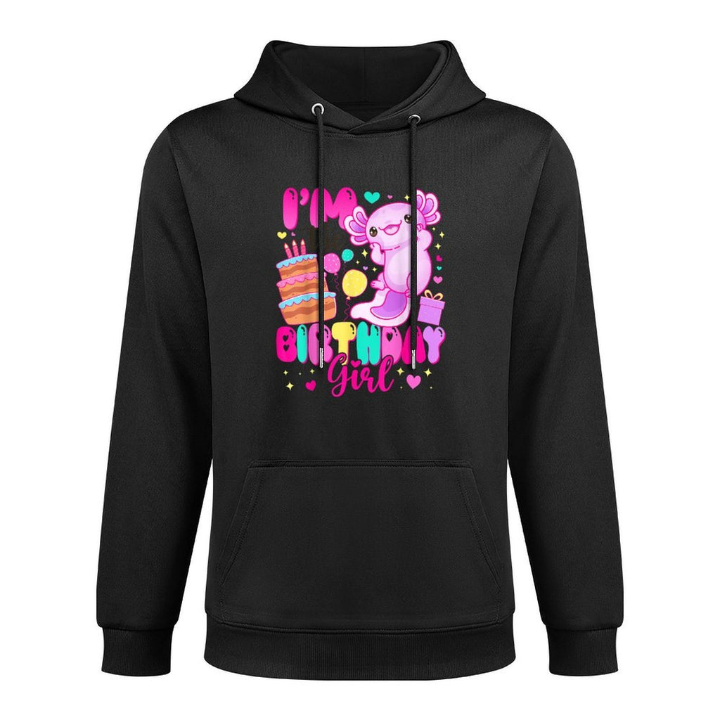 Im The Birthday Girl Axolotl Family Party Decoration Kangaroo Pocket Hoodie