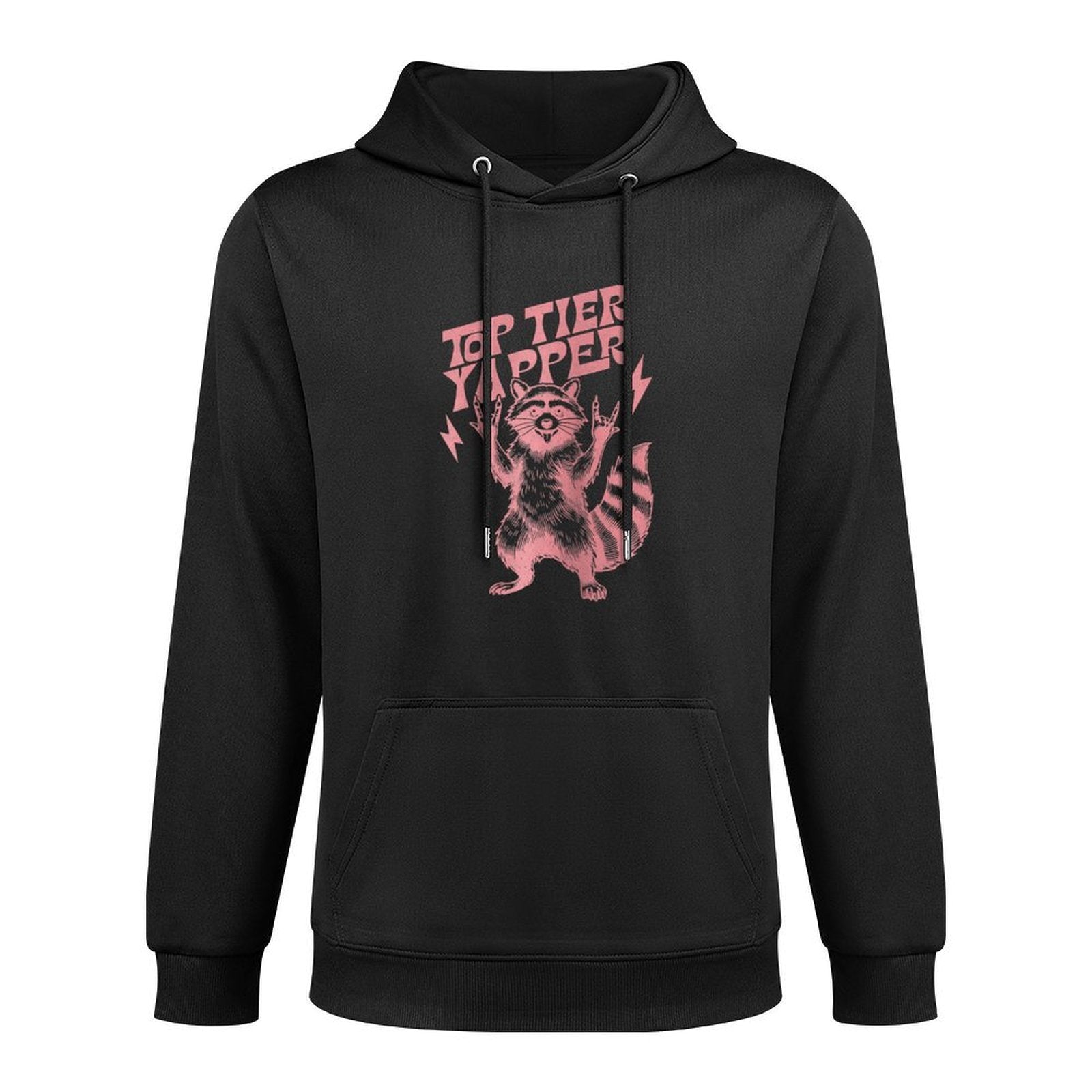 Top Tier Yapper Funny Vintage Raccoon Meme Raglan Baseball Easy Care Hoodie