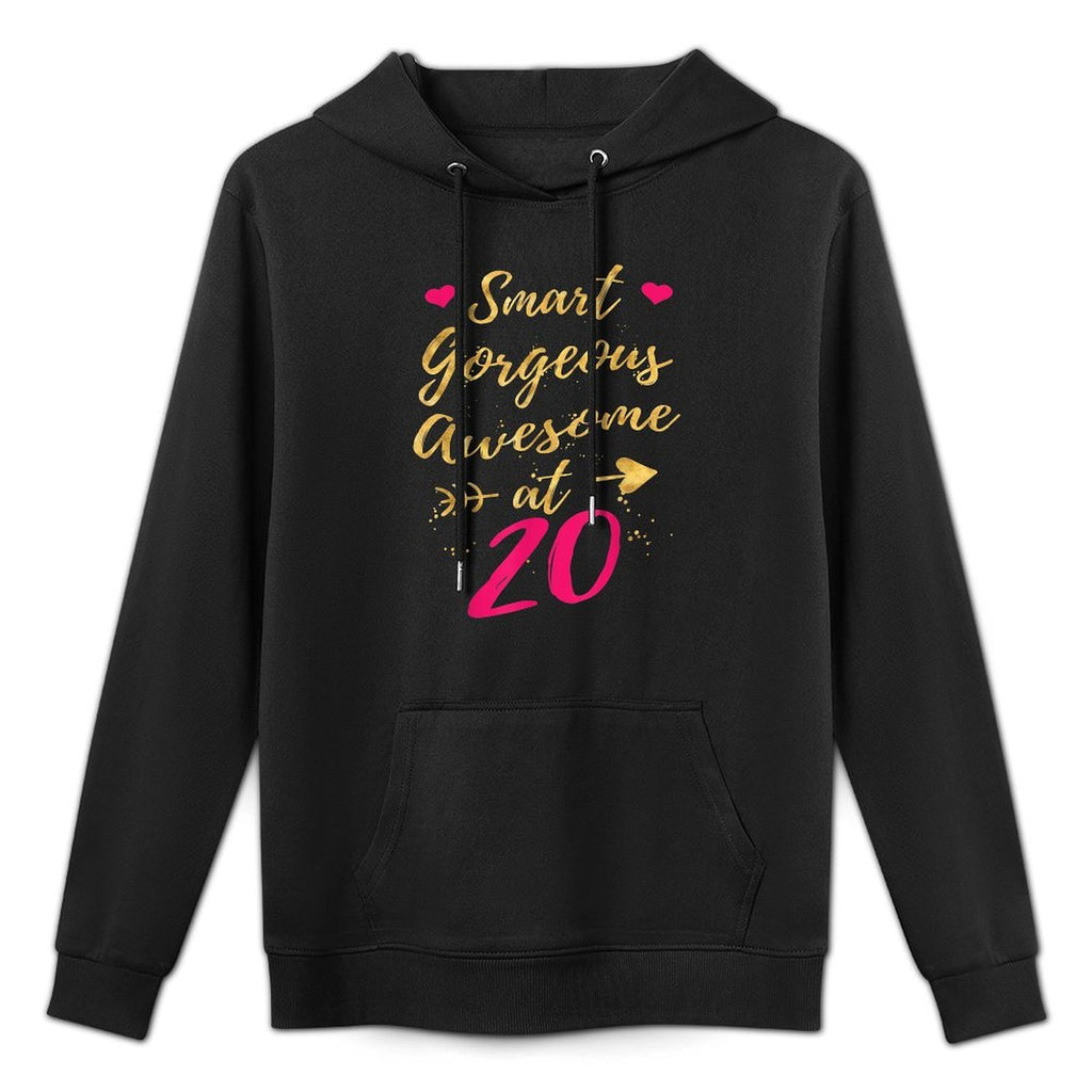 Smart Gorgeous Awesome at 20, 20th Birthdays for Women Adjustable Hood Hoodie