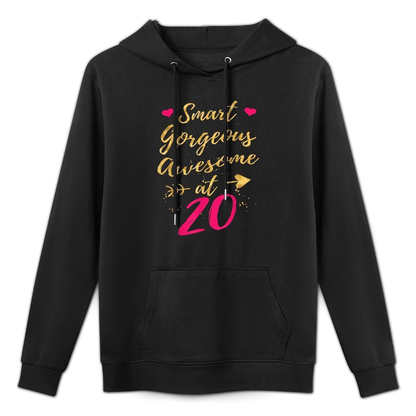 Smart Gorgeous Awesome at 20, 20th Birthdays for Women Adjustable Hood Hoodie