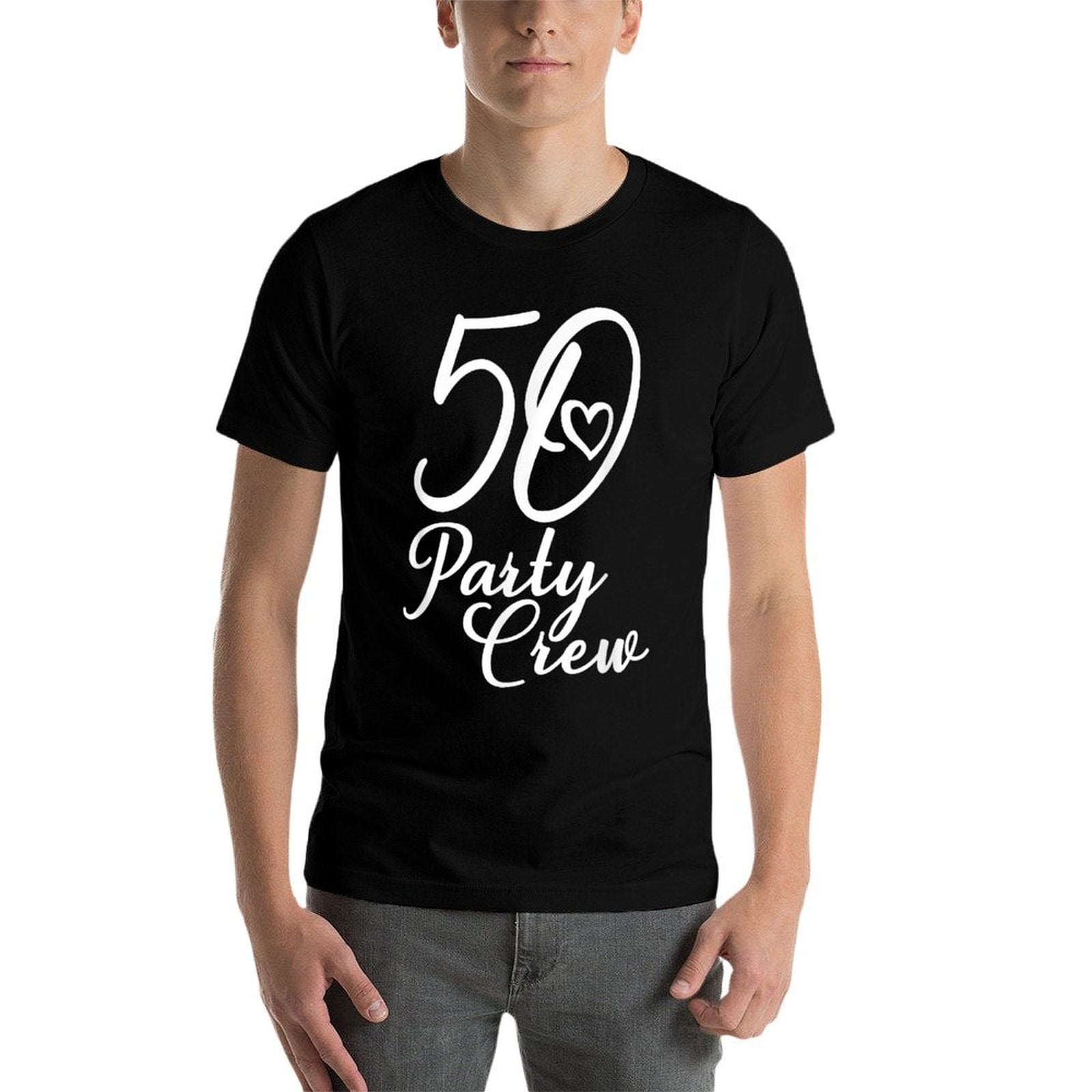 50 Party Crew, Matching Group, Women's 50th Birthday  Summer-ready Fabric T-Shirt