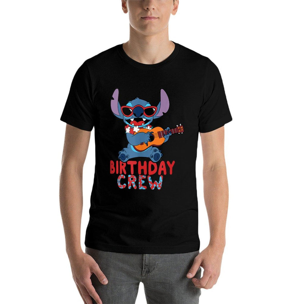 Disney Lilo & Stitch Tropical Birthday Crew Party Matching  Trendy Pattern T-Shirt