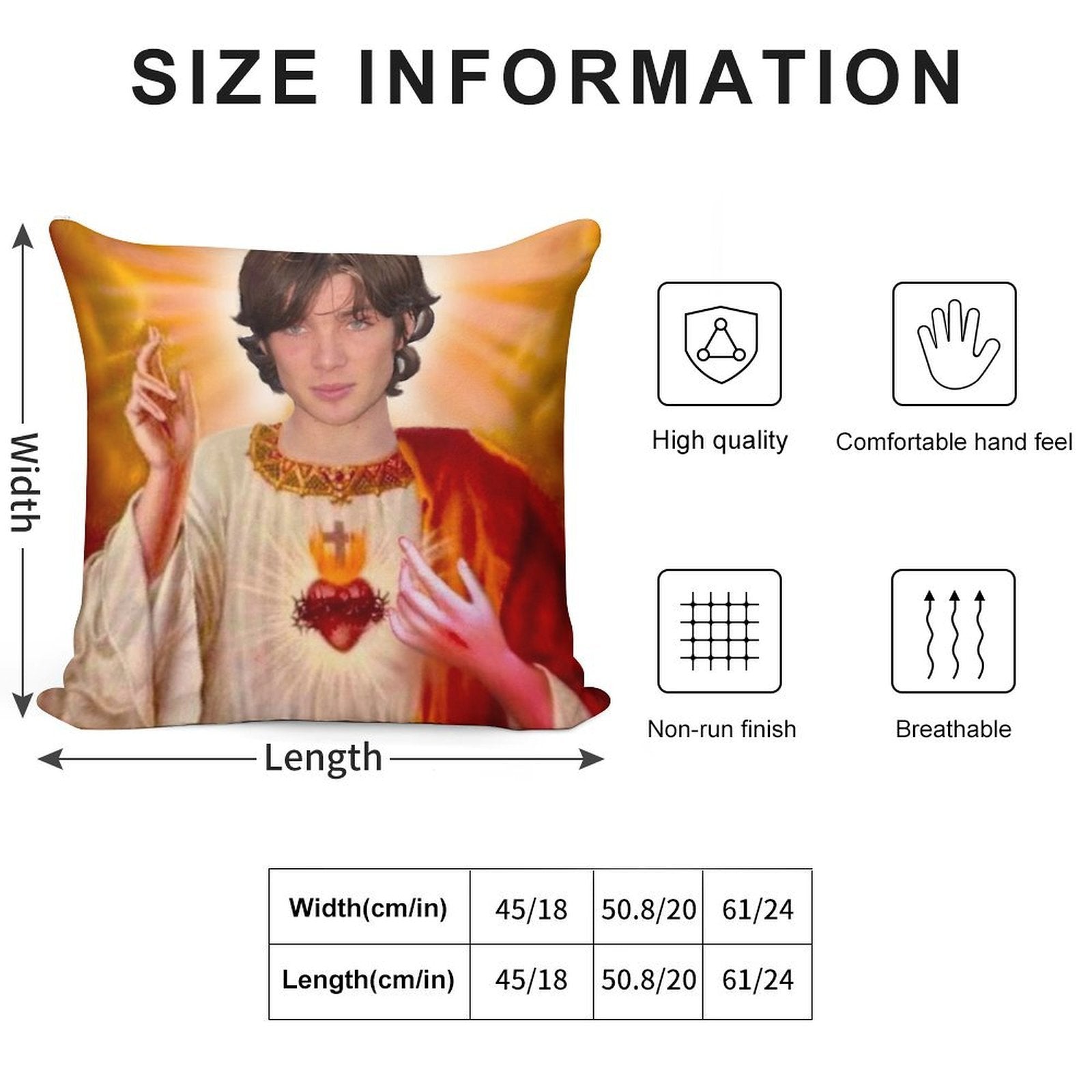 Holy Cillian Murphy Soft Hidden Zipper Throw Pillow