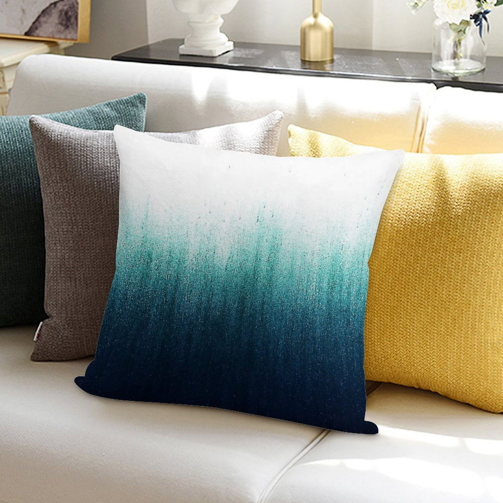 Teal Ombre Soft Decorative Cover Throw Pillow