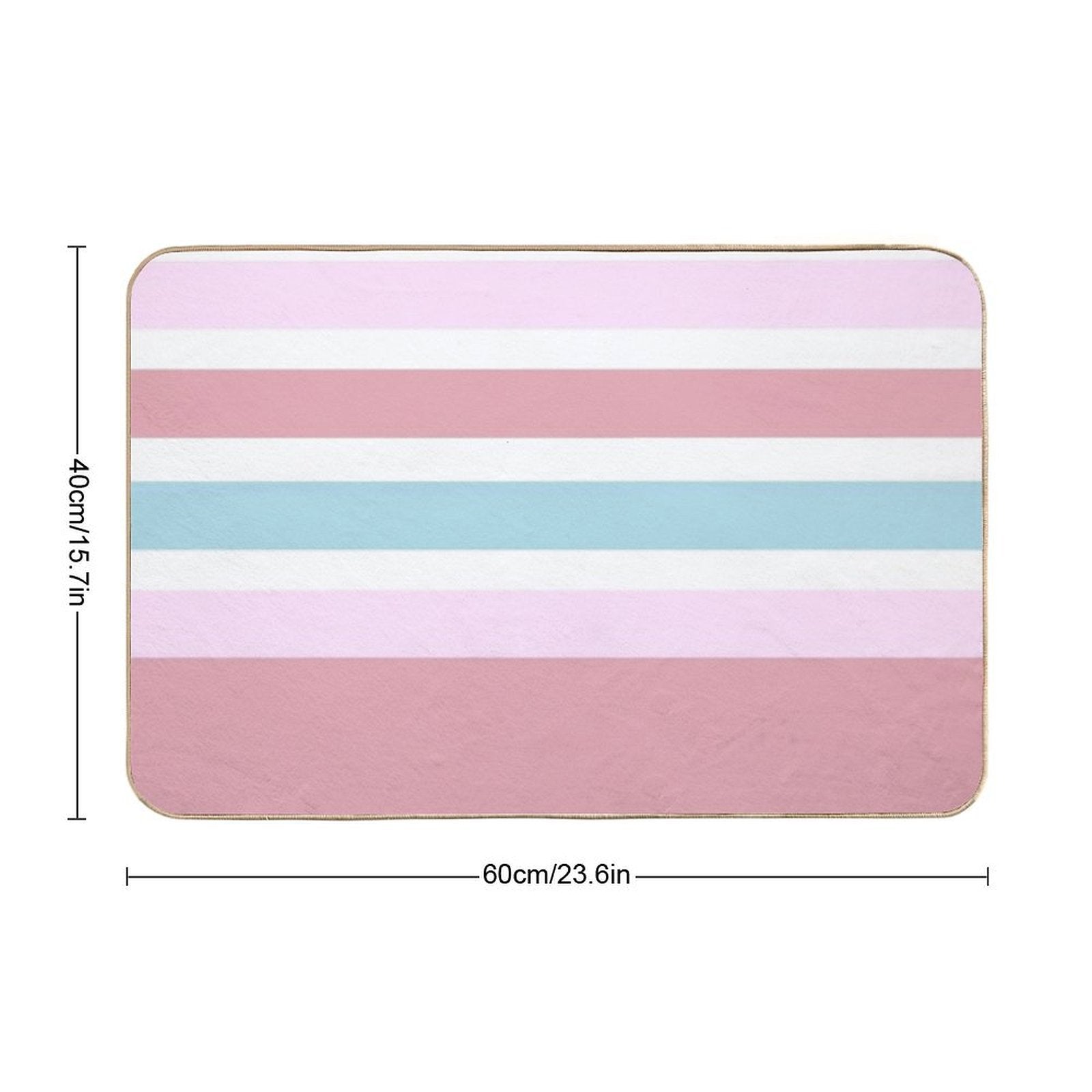 Strawberry And Blue Gum Stripes  Slip-Resistant Bath Mat