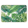 Green Tropical Leaves  High-Traffic Bath Mat