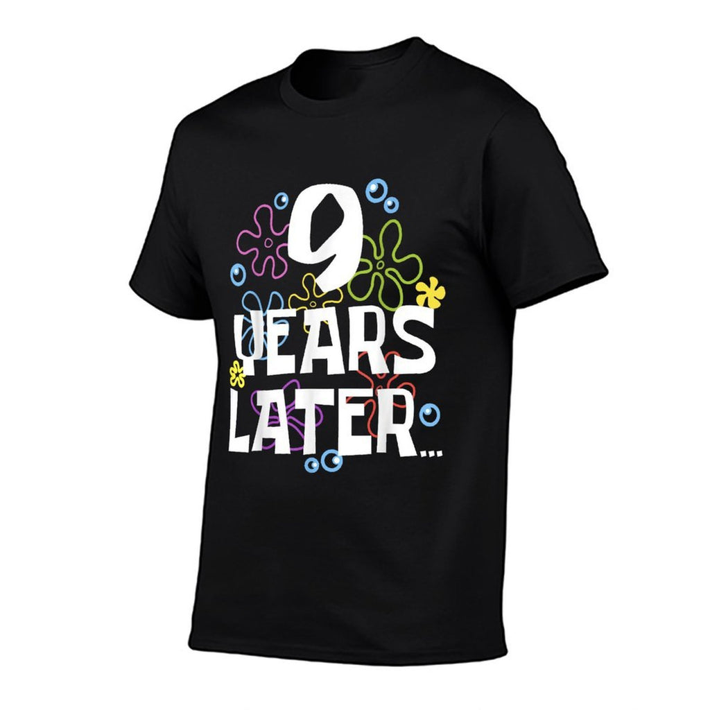 9 YEARS LATER NINE 9 Year Old Birthday Gifts for Girl Boys  Heathered Texture T-Shirt