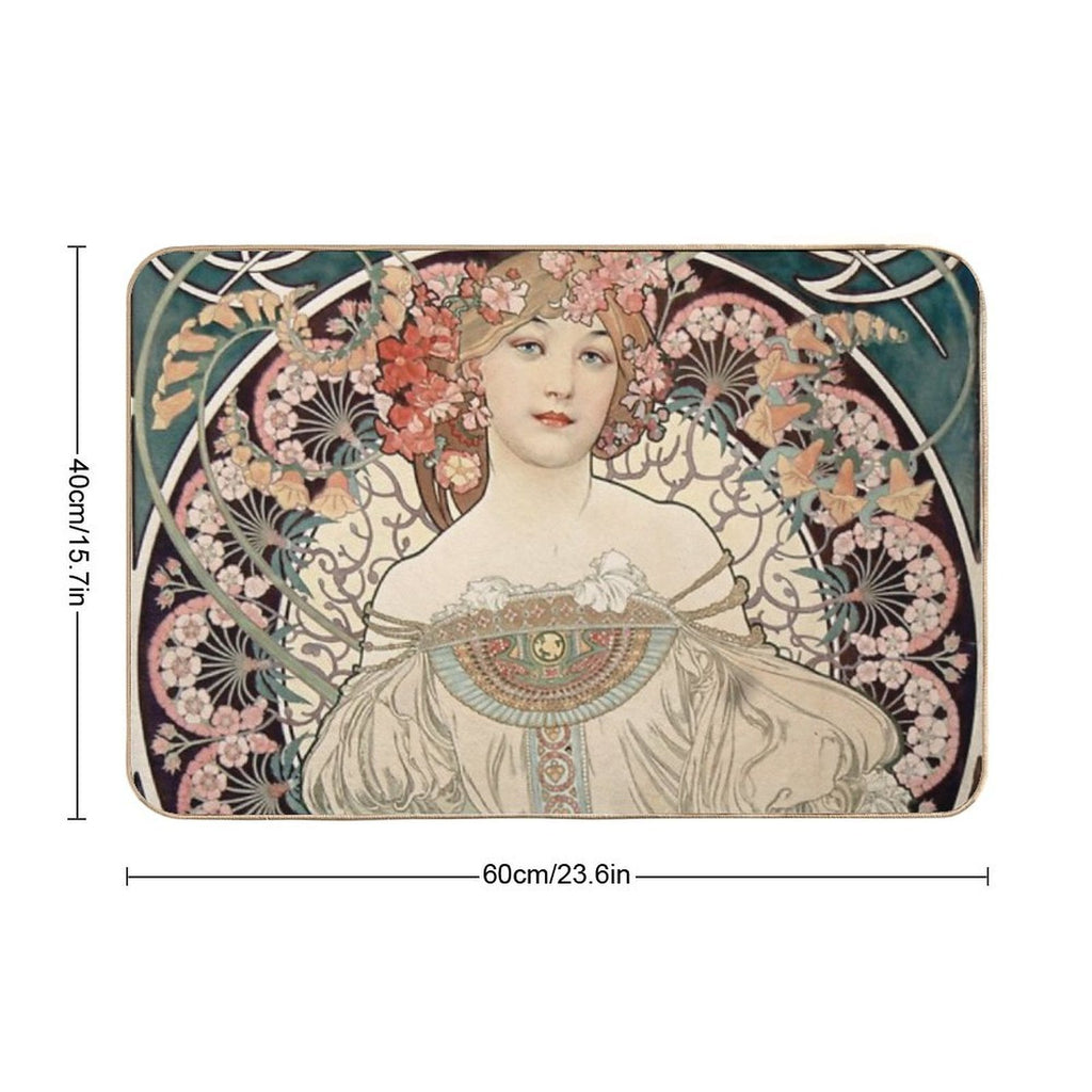 Champenois Imprimeur - Alphonse Mucha - Vintage Art  Easy To Clean Bath Mat