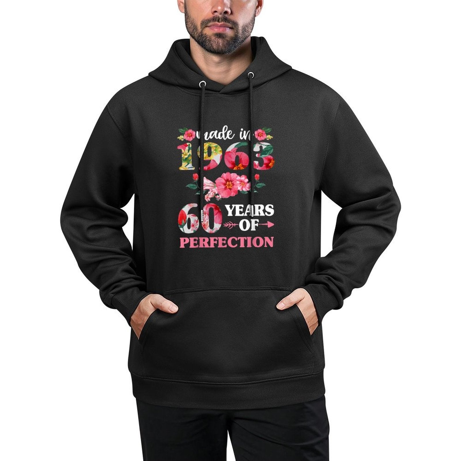 60th Birthdays For Women, Floral Made In 1963 Relaxed Fit Hoodie