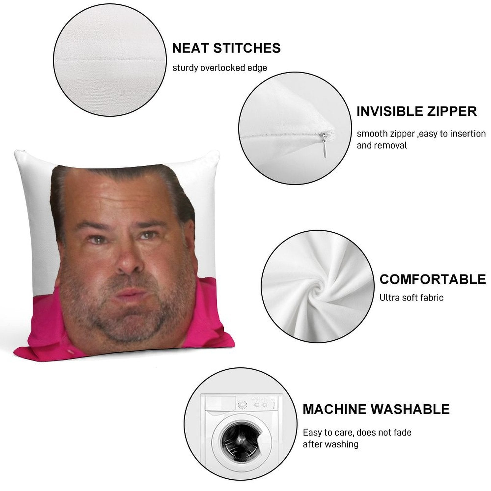 Big Ed Soft Washable Throw Pillow