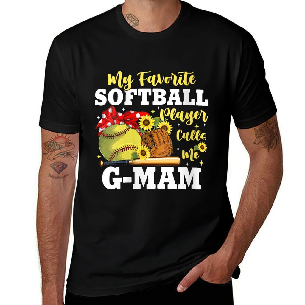 Womens My Favorite Softball Player Calls Me G Mam Sunflower  Breathable T-Shirt