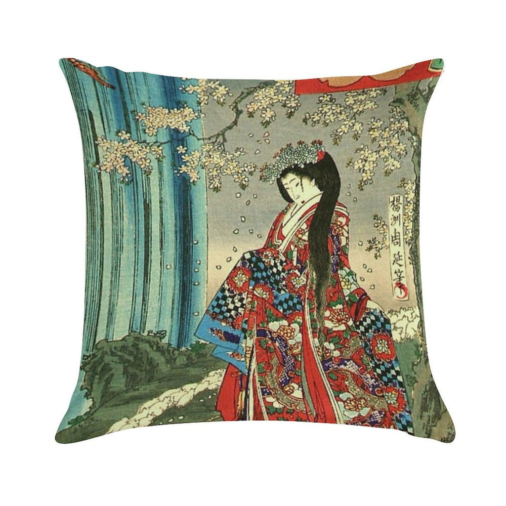 Japanese Classic Geisha Lady - Japan Art Soft Bedroom Essential Throw Pillow