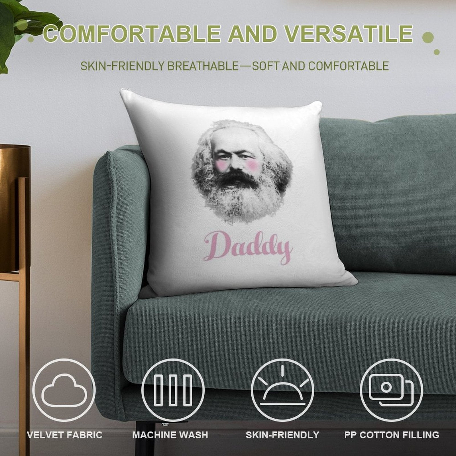 Daddy Karl Soft Home Decor Throw Pillow