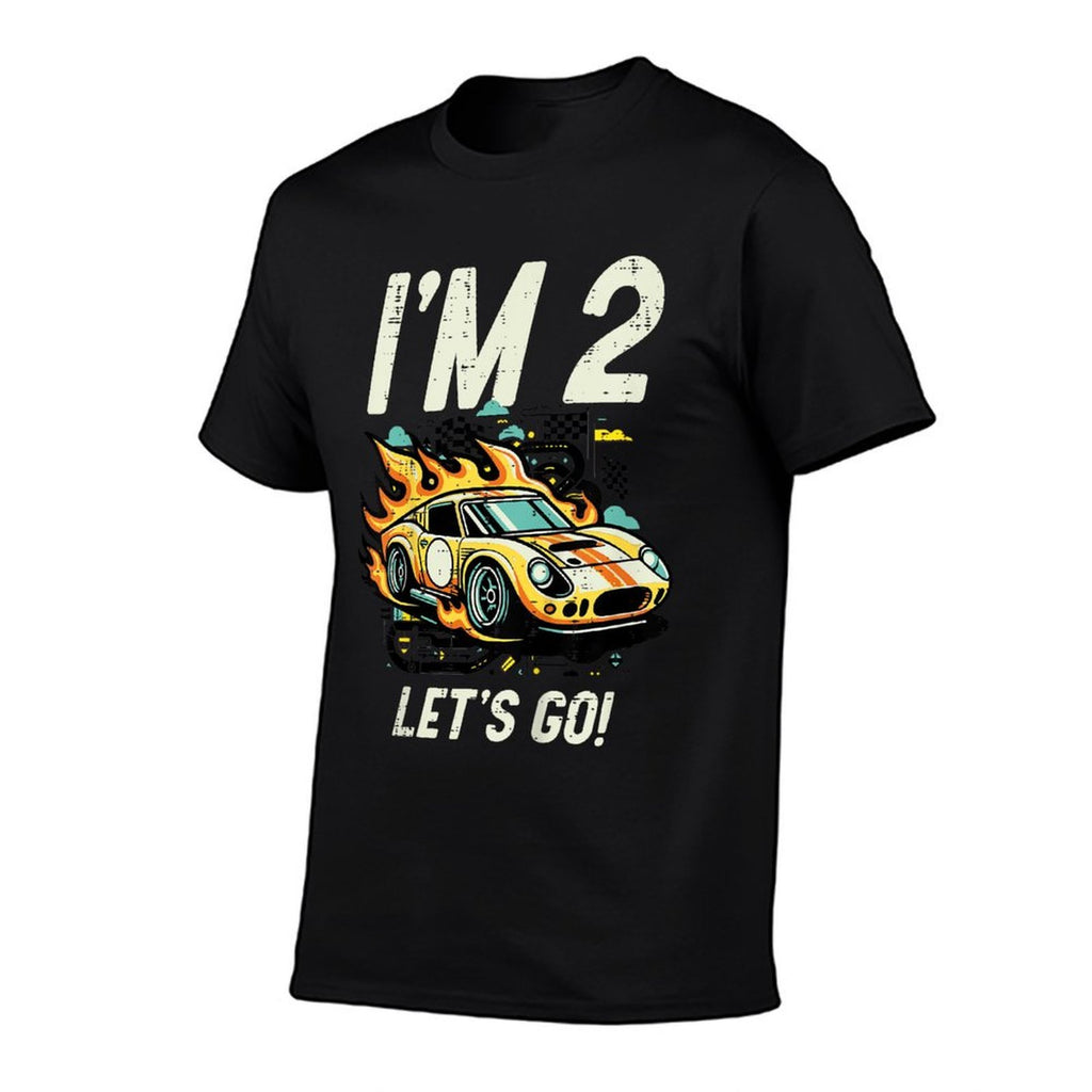 Kids 2nd Birthday Im 2 Lets Go Race Car Bday Toddler Boys Kids  Tagless Design T-Shirt