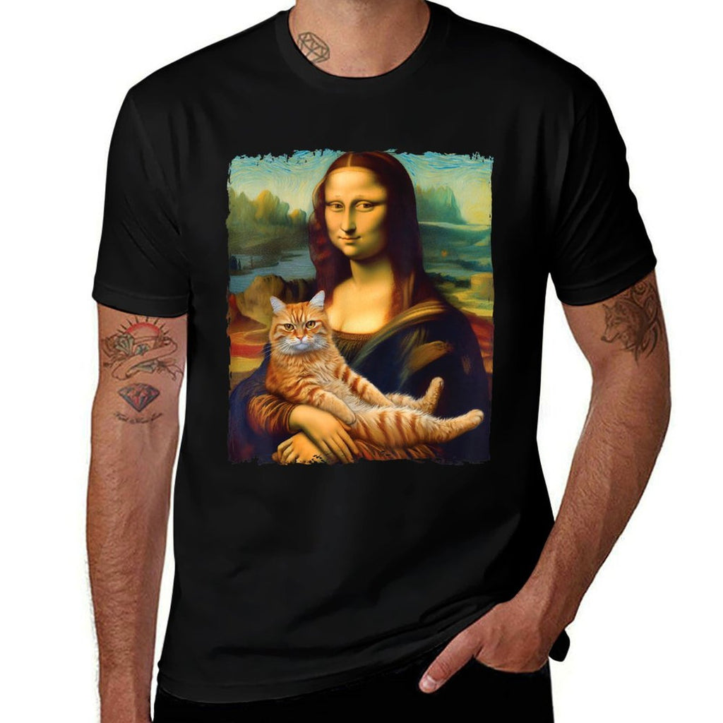 Mona Lisa Kitty for Cat Lovers  Stretchy T-Shirt