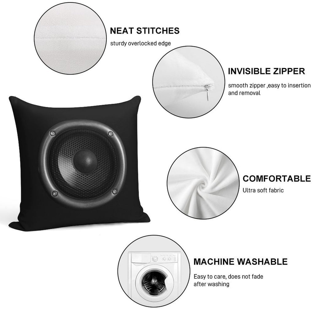 Music Speaker Soft High-Density Material Throw Pillow