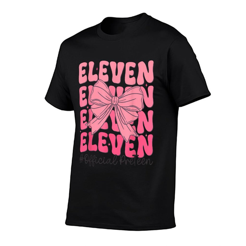 Birthday Girl Pink Coquette Bow 11 Year Old Aesthetic Girly  Stretchy T-Shirt