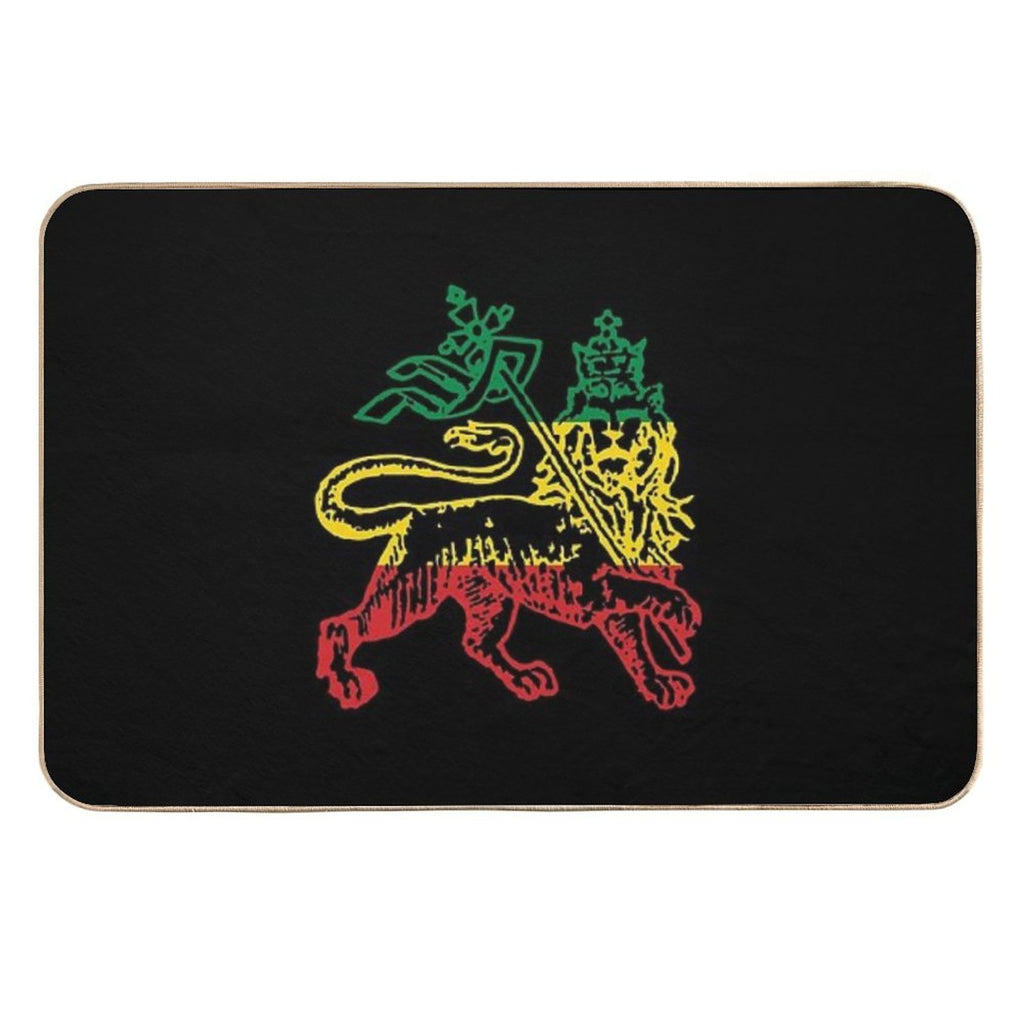 Lion of Judah Flag Ethiopia King Selassie Rasta  Repositionable Bath Mat