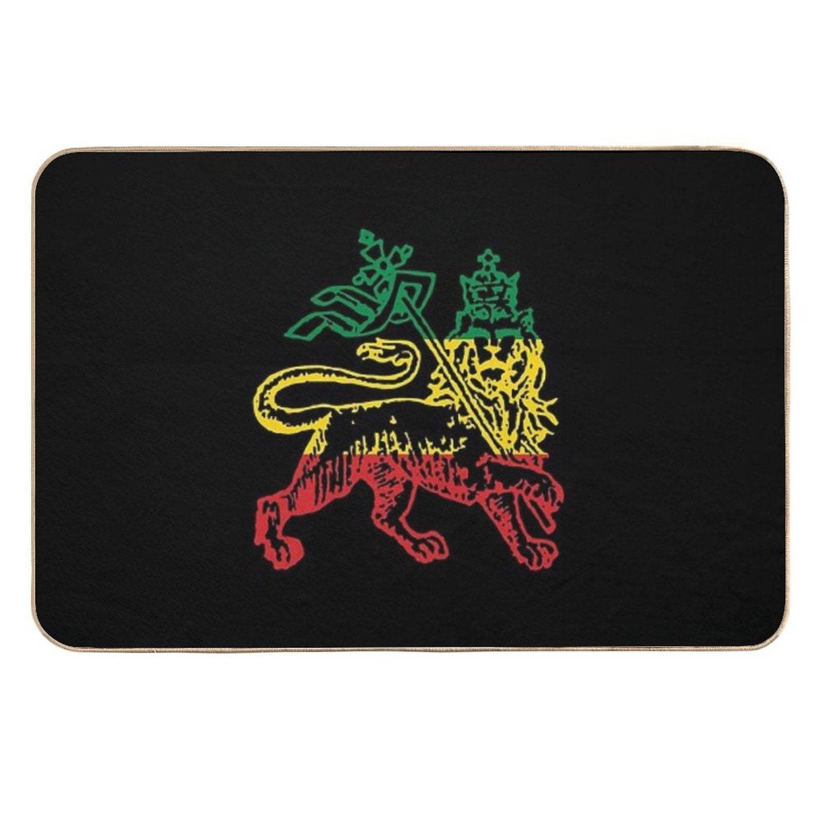 Lion of Judah Flag Ethiopia King Selassie Rasta  Repositionable Bath Mat