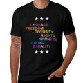 America Courage Freedom Diversity  Tagless Design T-Shirt