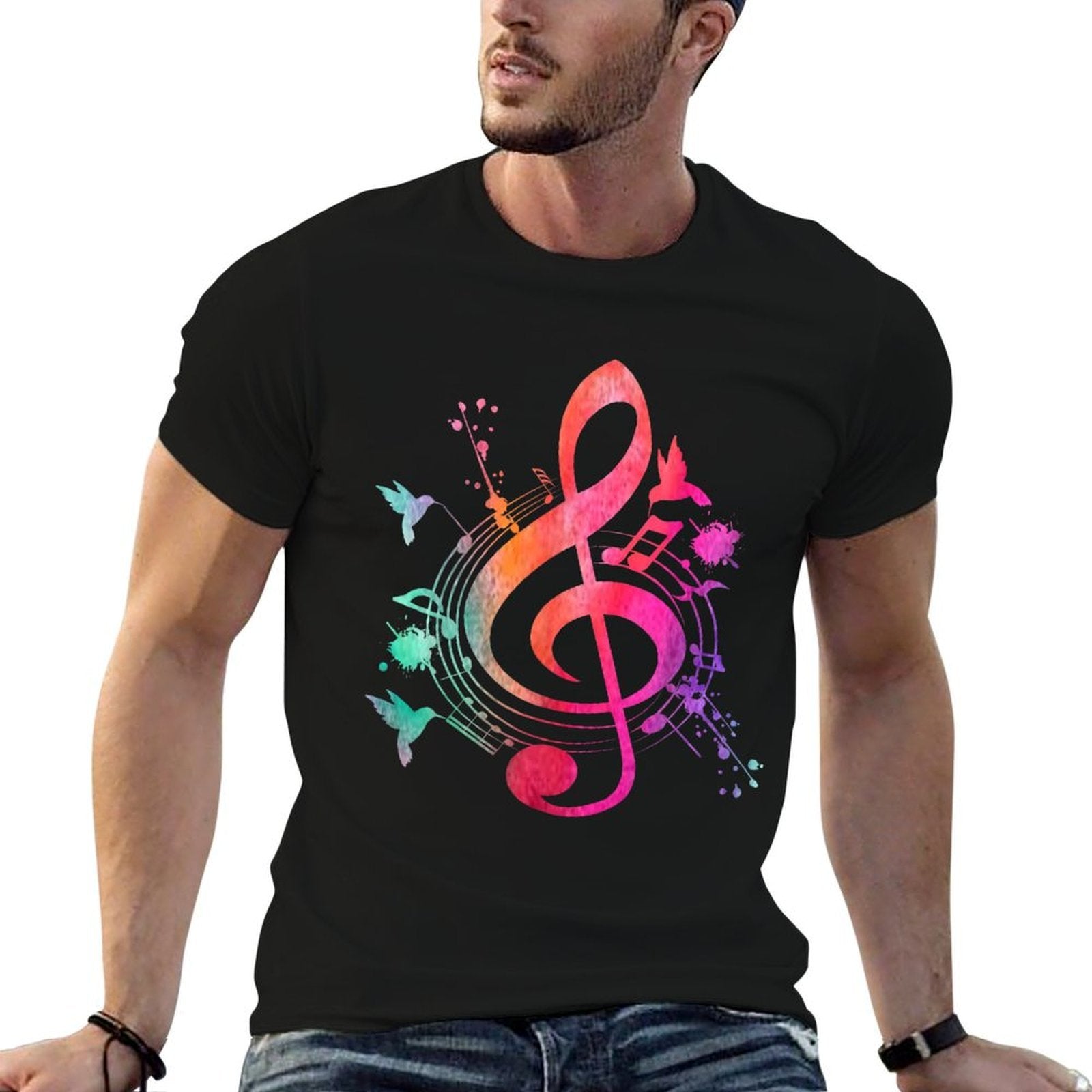 Musical Instrument Treble Clef Bird Music  Quick-drying T-Shirt
