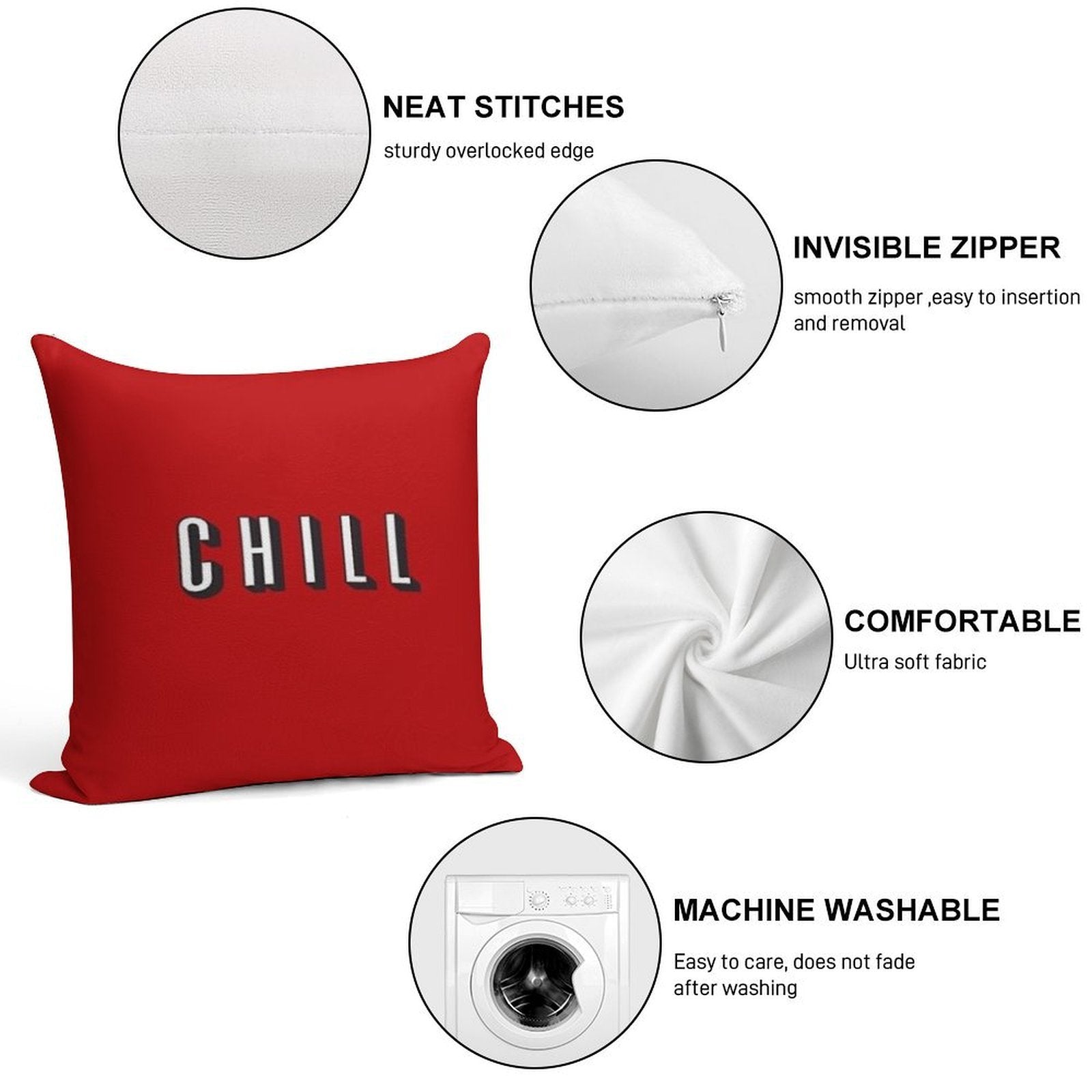 CHILL Soft Durable Construction Throw Pillow