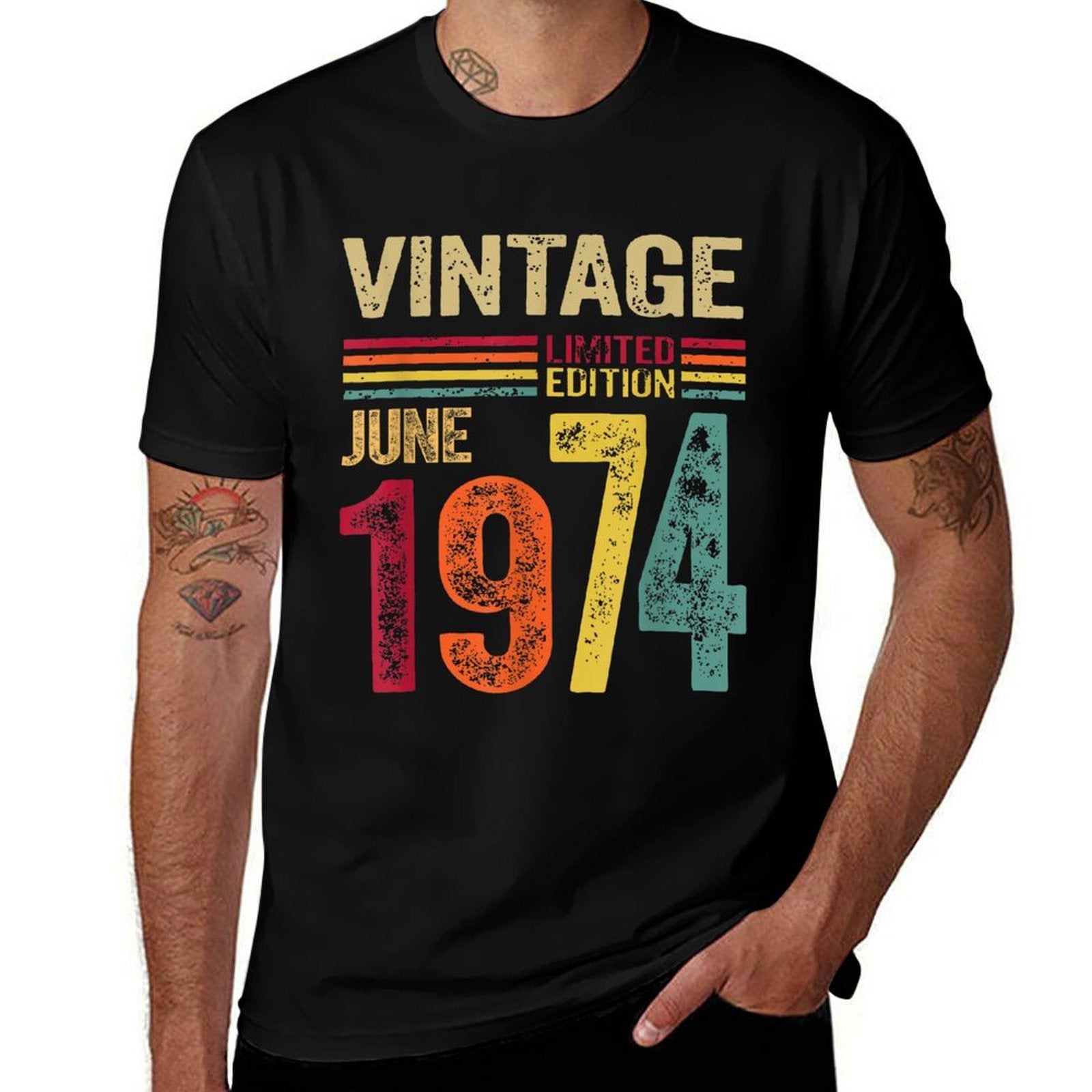 June 1974 Vintage 50th Birthday, 50 Year Old Gifts For Men  Quick-drying T-Shirt