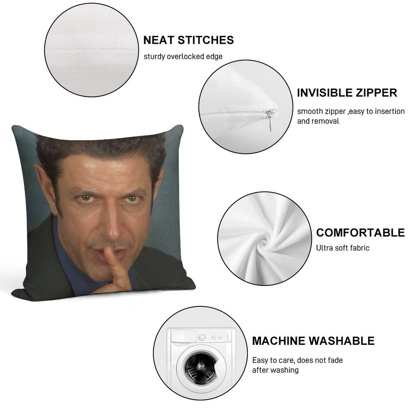 Jeff Goldblum Soft Home Decor Throw Pillow
