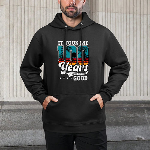 100th Birthday For Men Women Gift 100 Years Old Bday Kangaroo Pocket Hoodie