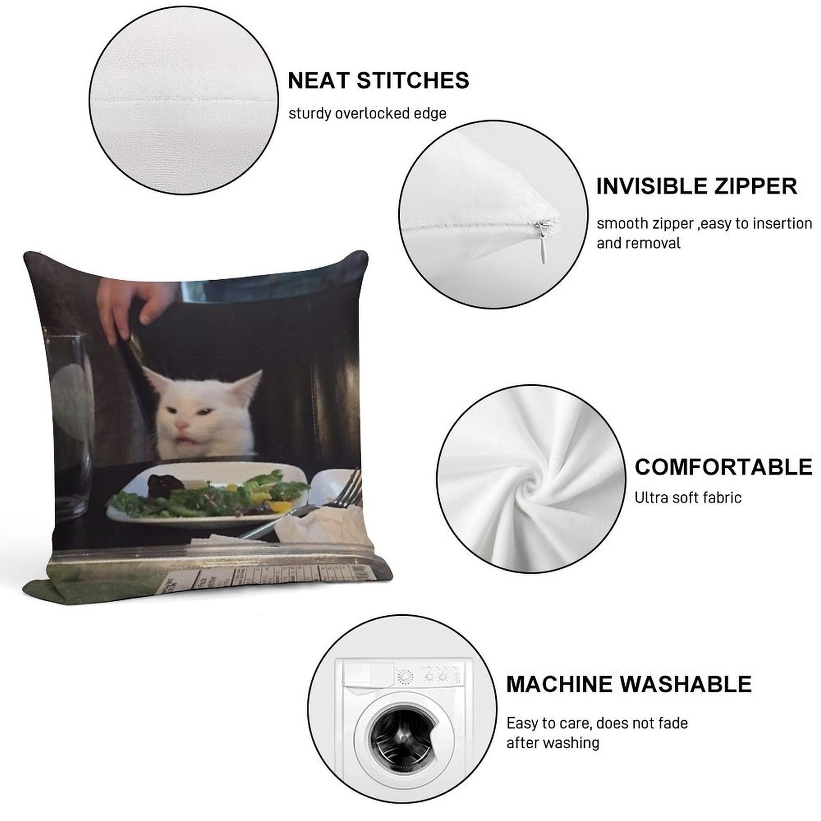 It Cat Soft Decorative Cover Throw Pillow