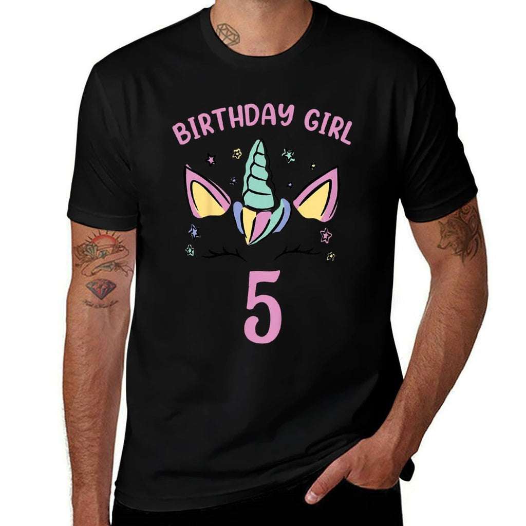 Kids 5th Birthday Unicorn Girls Birthday Girl 5  Quick-drying T-Shirt