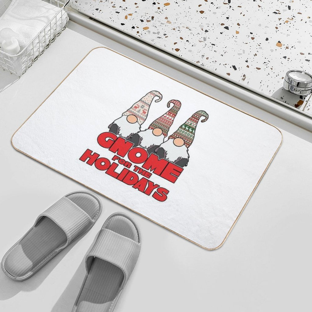 3 Nordic Gnomes Gnome for The Holidays Christmas  Anti-Trip Bath Mat