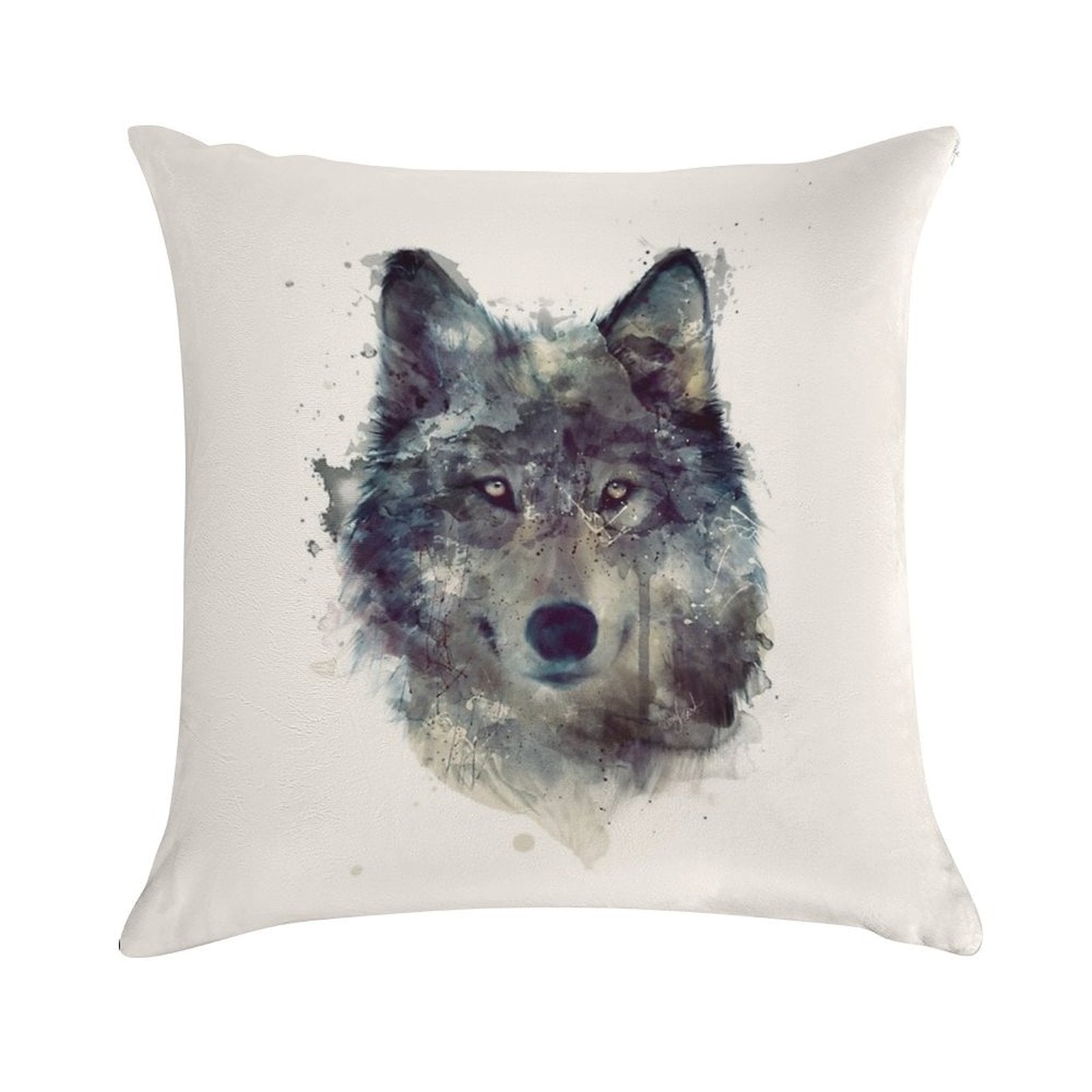 Wolf  Persevere Soft Short Plush Fabric Throw Pillow