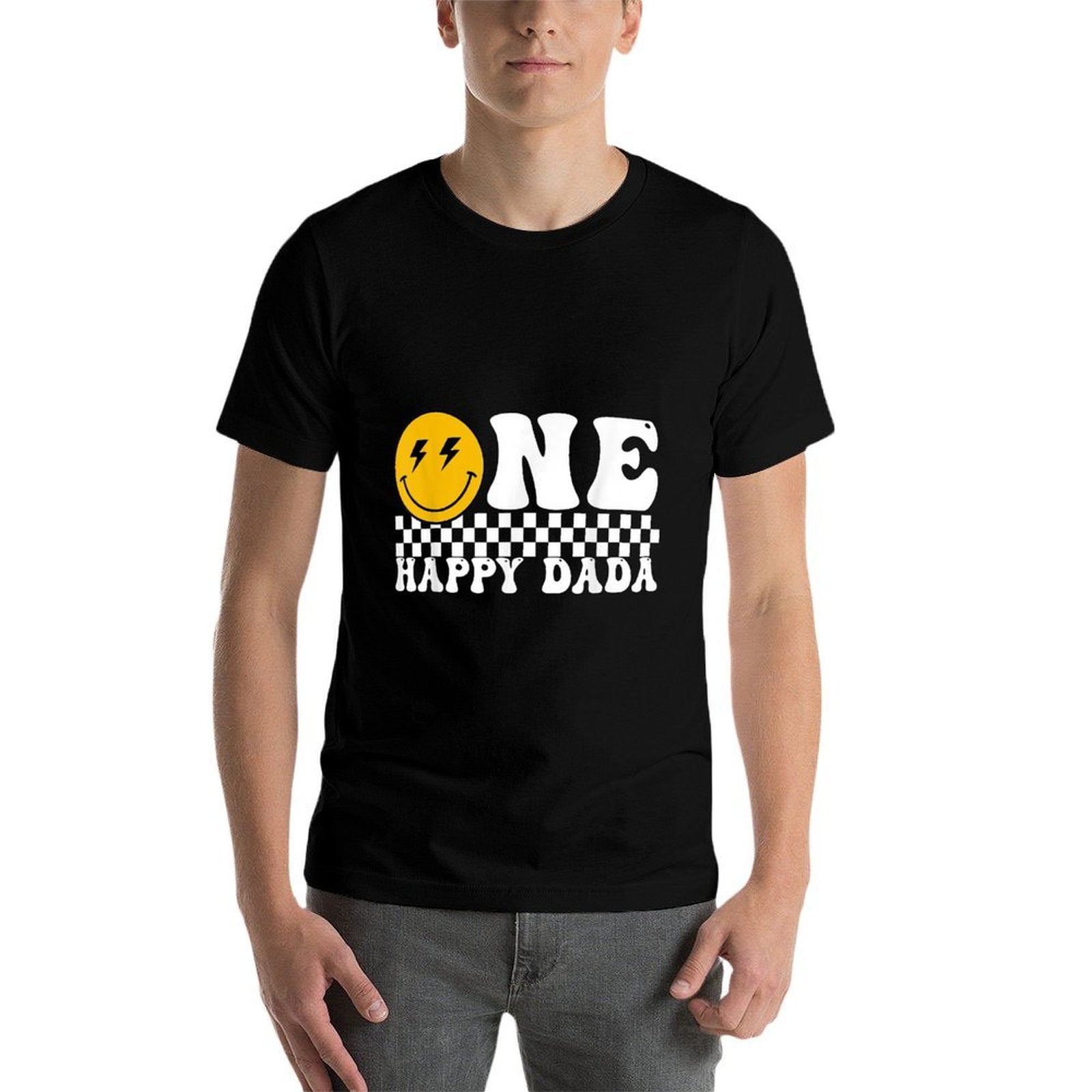 One Happy Dude Dada 1st Birthday Family Matching  Easy-care T-Shirt