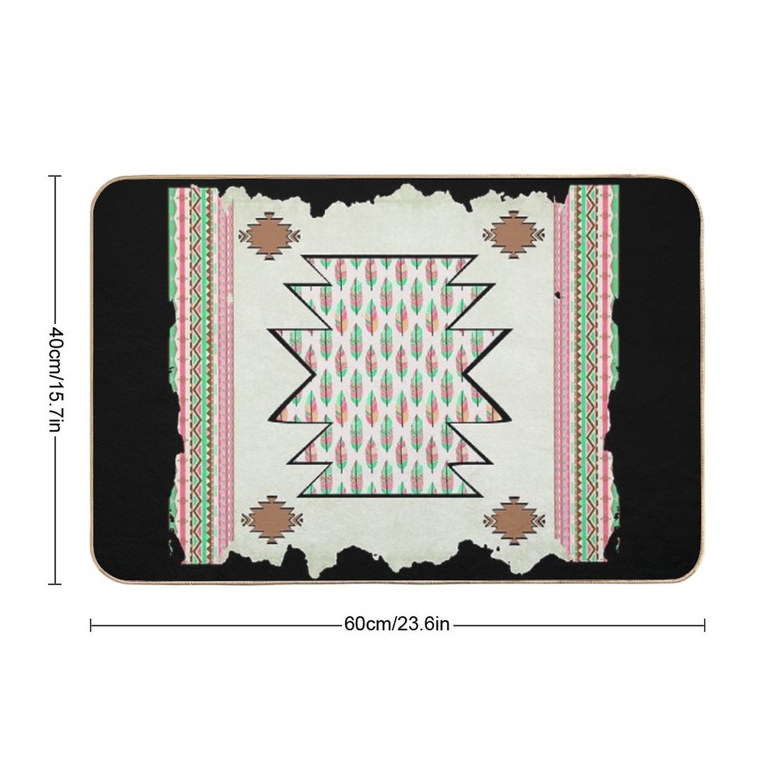 Native American Symbol - Aztec Boho Chic  Absorbent Bath Mat