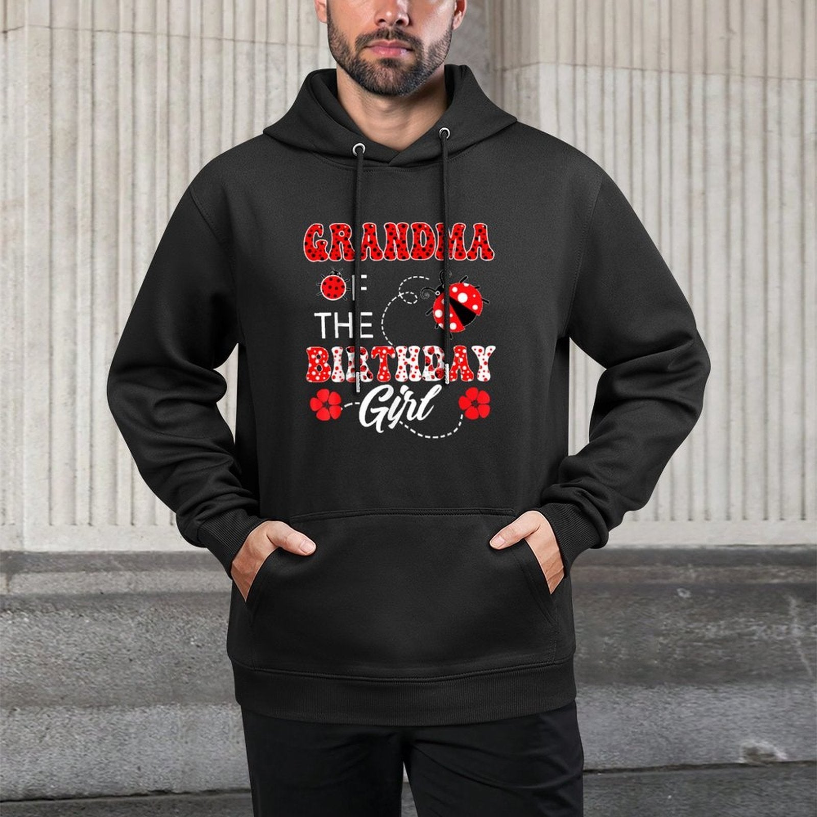 Grandma Of The Birthday Girl Family Matching Ladybug Casual Wear Hoodie