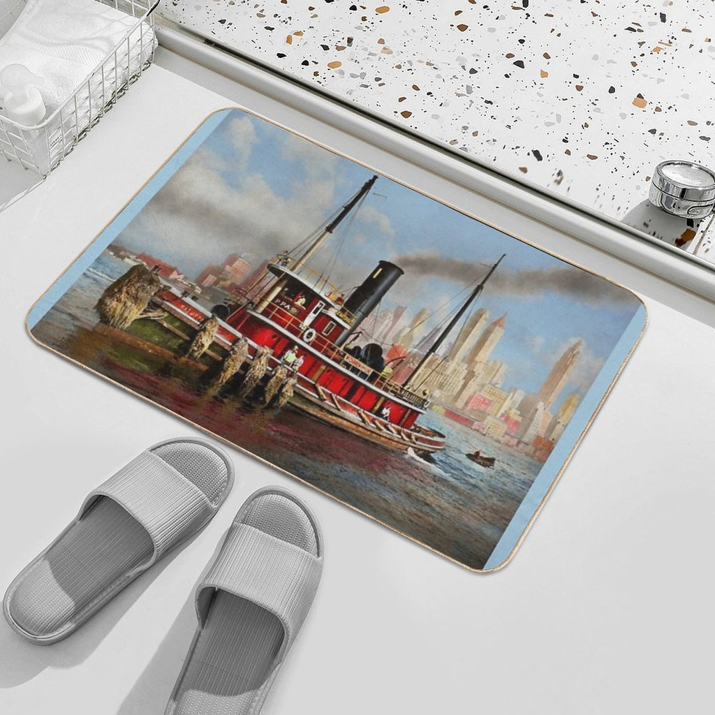 Boat - Tugboat - The Watuppa 1935  Long-Lasting Bath Mat