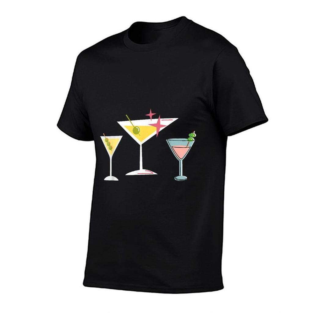 Moms Atomic Age Kitschy Treasures from The Past Retro Martini Cocktail Mid Century Modern MCM Vibe Aesthetic Unisex-Adults Black  Lightweight T-Shirt