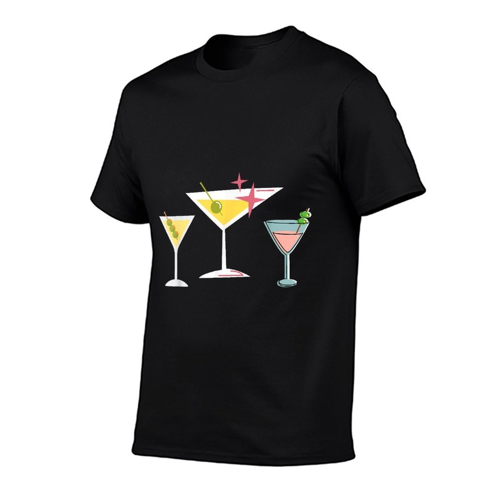 Moms Atomic Age Kitschy Treasures from The Past Retro Martini Cocktail Mid Century Modern MCM Vibe Aesthetic Unisex-Adults Black  Lightweight T-Shirt