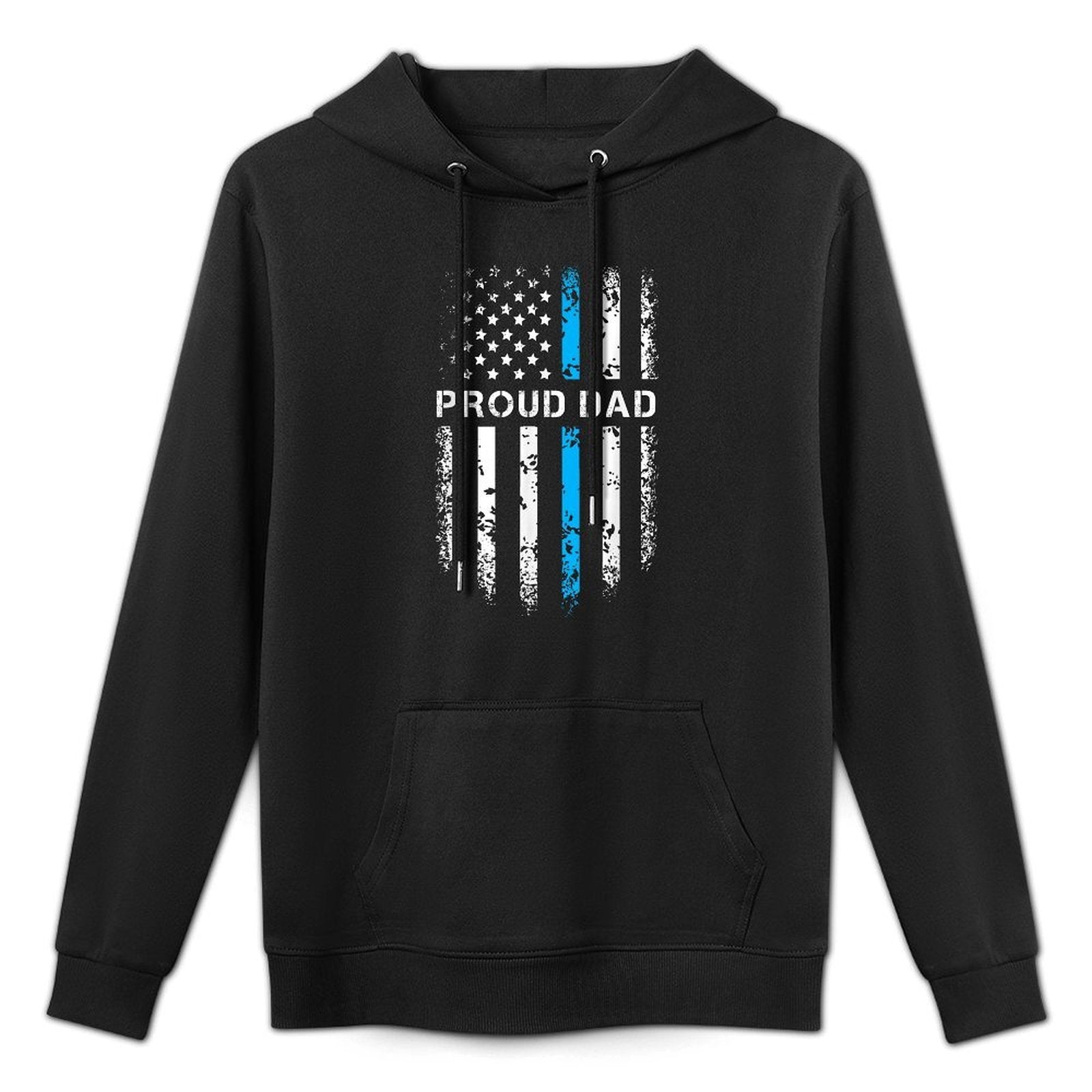Proud Dad Patriotic Law Enforcement Supporter Police Officer Relaxed Fit Hoodie