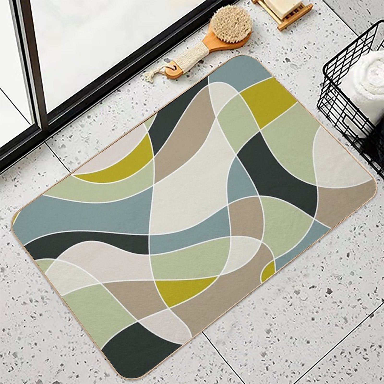 Cool Retro Abstract Design  Odorless Bath Mat