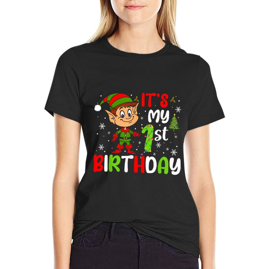 It's My 1st Birthday Christmas Elf 1 Year Old Birthday Lover Comfortable T-Shirt
