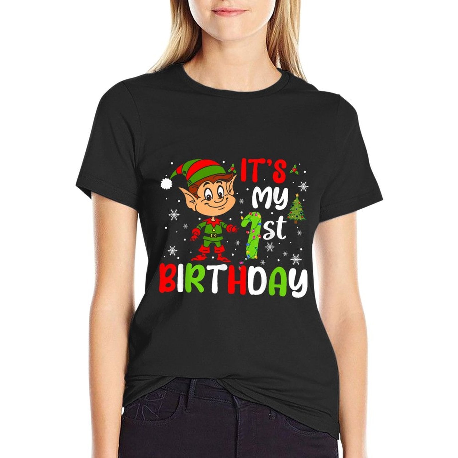 It's My 1st Birthday Christmas Elf 1 Year Old Birthday Lover Comfortable T-Shirt
