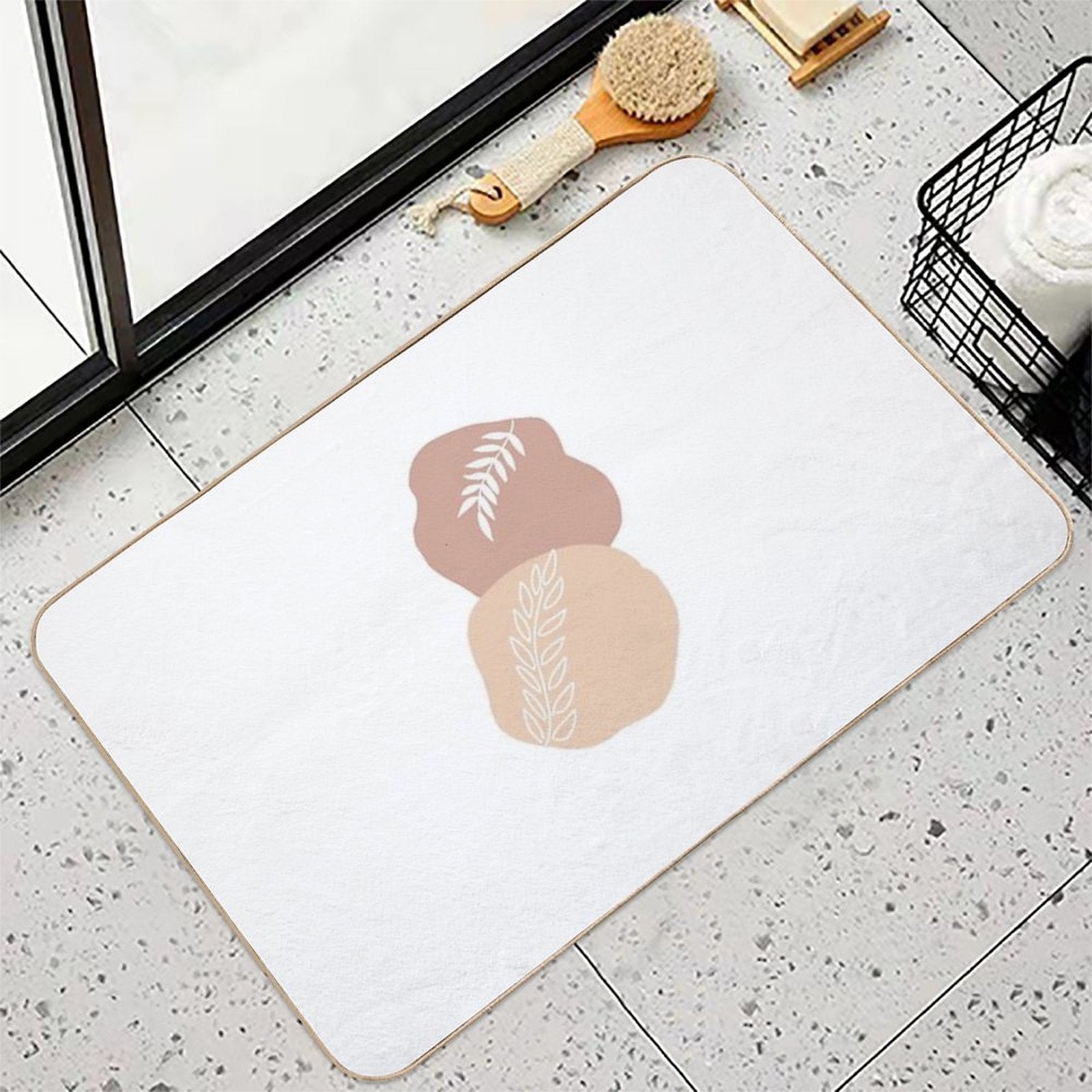 Brown Abstract Art  Multi-Purpose Bath Mat