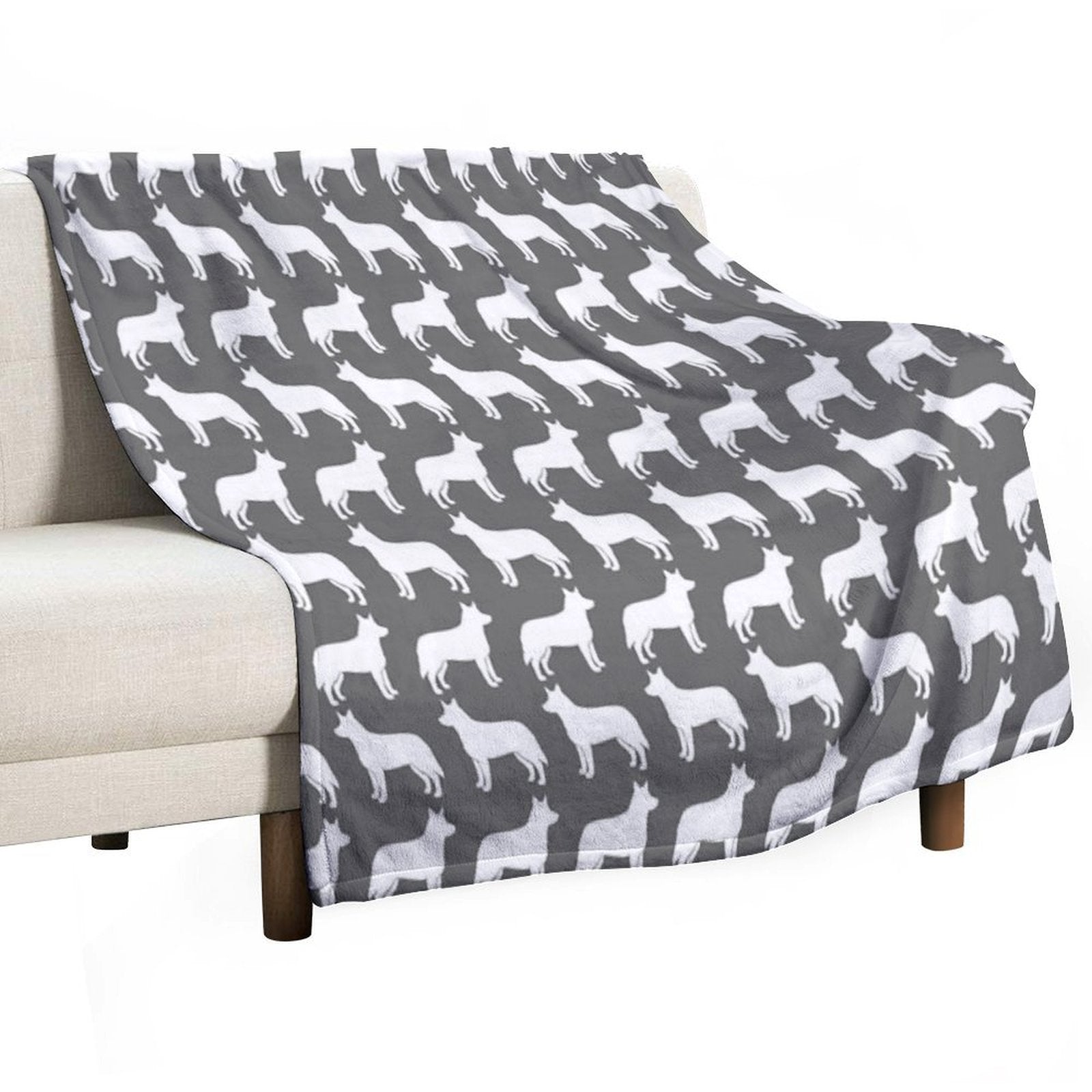 Australian Cattle Dog Silhouette(s) Gift-ready Throw Blanket